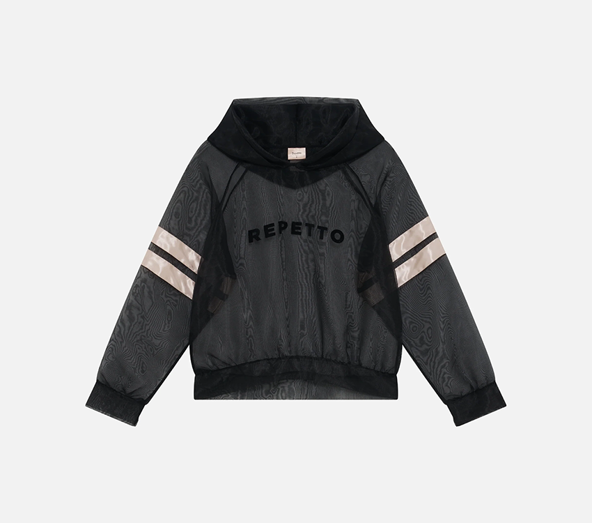 repetto - 新品未使用レペットSweat Tulle satin band ブラック　M Tulle Sweatshirt Satin Stripes｜アクティブウェア | セール